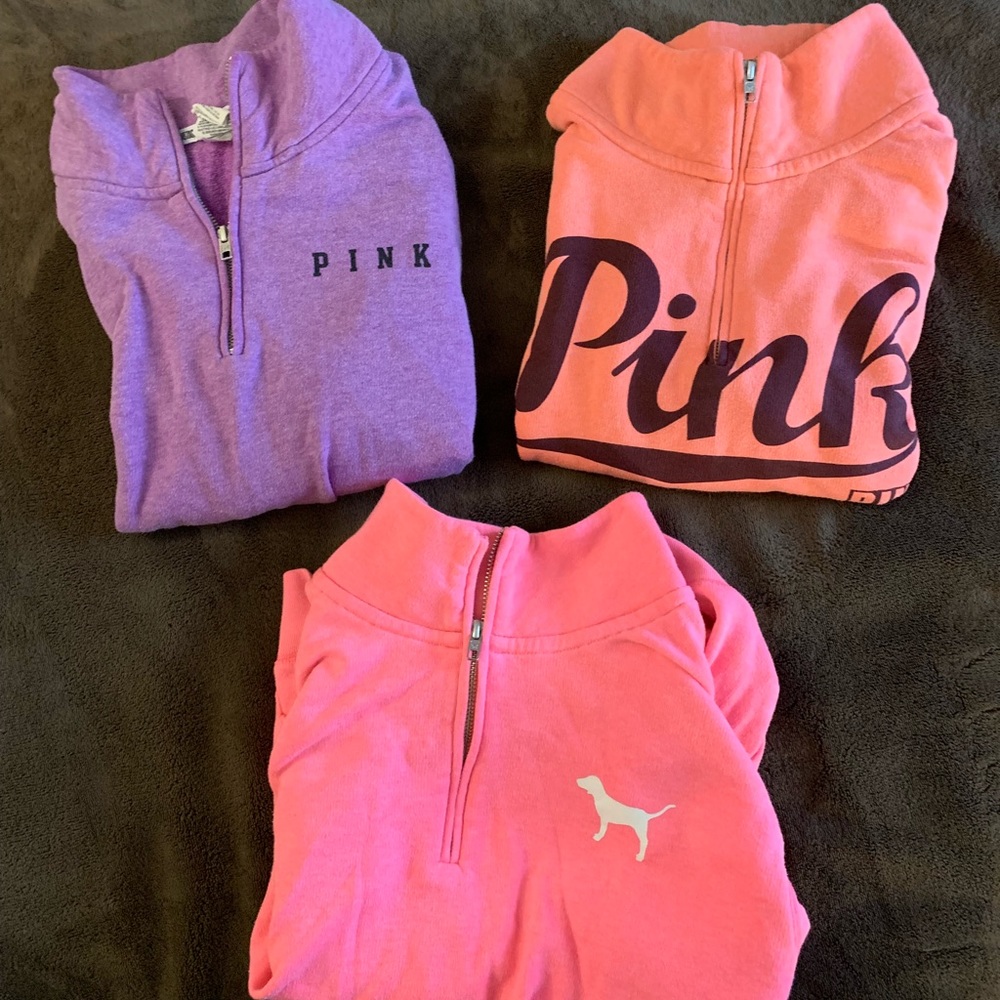 Lot of 3 Victoria Secret PINK  sweatshirts Small
